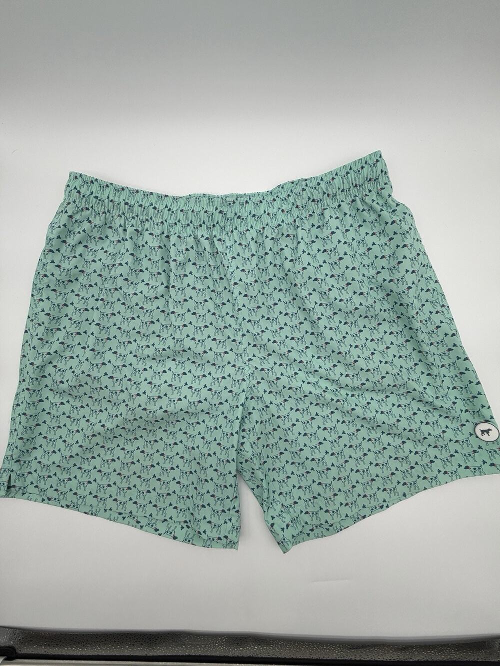 Southern Point Co Men’s 2XL Swim Trunks Mint Bird Dog Print Mesh Lined Shorts